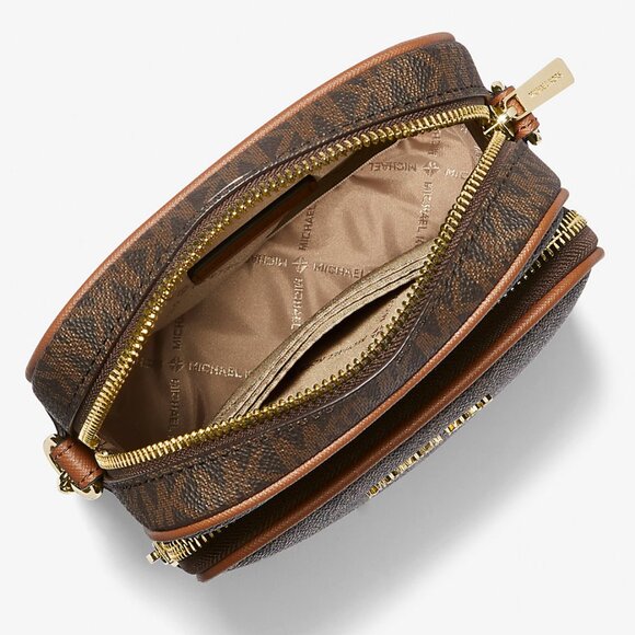 Michael Kors Jet Set Travel Medium Logo Crossbody Bag  Color Brown - Picture 2 of 4